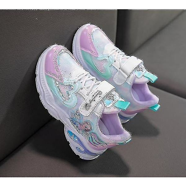 Barn Sneakerskor Barn Flickor Prinsessa Elsa Casual Skor Junmai Purple 30