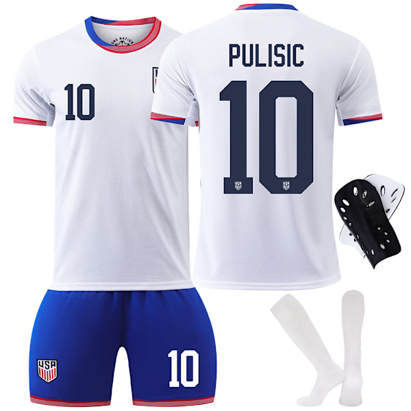 2425 USA landslagströja nummer 10, Pulisic hem Copa America fotbollströja, herr- och damset för barn as the picture 20码