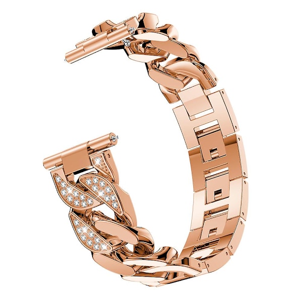 Damarmband för Huawei Watch Gt 3 2/ pro Band Runner 42mm 46mm Cowboy Kedjerem 22mm 20mm Metall Diamond Bling Alloy Bälte Rose gold For GT Runner