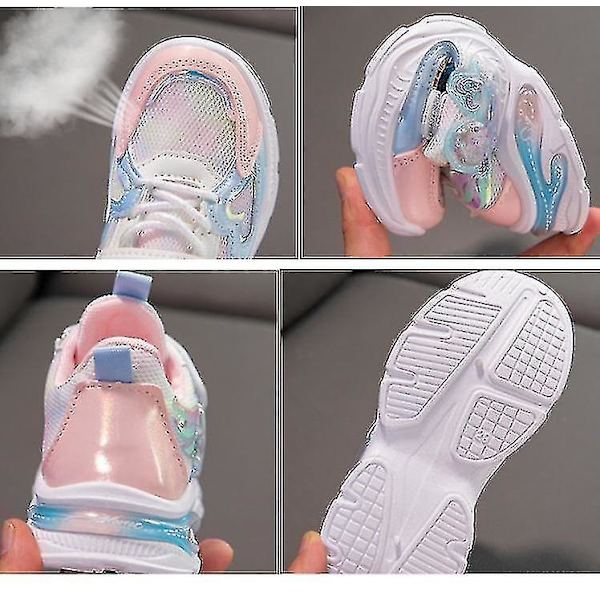 Barn Sneakerskor Barn Flickor Prinsessa Elsa Casual Skor Junmai Purple 27