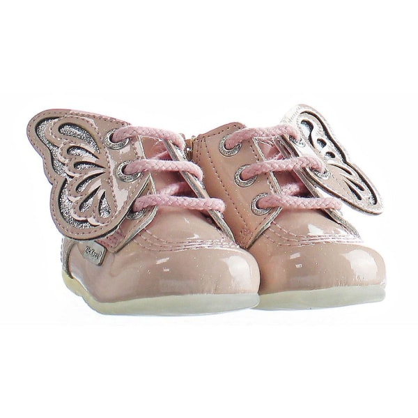 Kickers Kick Faeries Mini Lace-Up Rosa Andra Läder Barnkängor 1 15901 Pink UK 0K EU 16