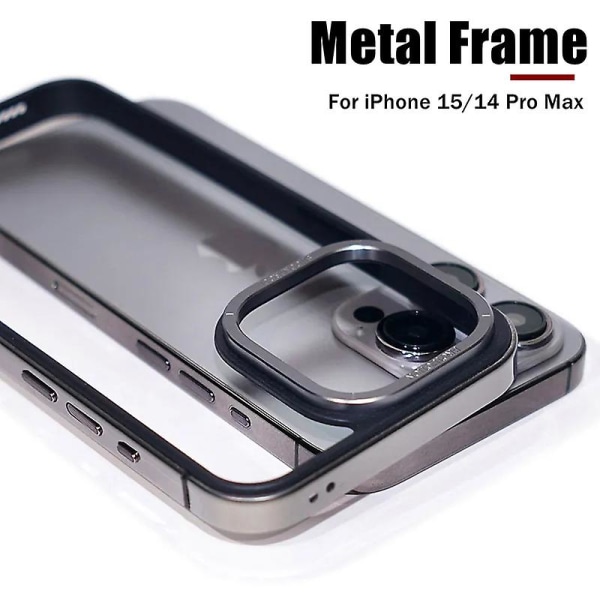 Metallram Slim Fit Ingen ryggdesign Utmärkt värmeavledning för Iphone 15 Pro Max/ Iphone 15 Pro Anti-fall Kantskydd Silver iPhone 15 Pro