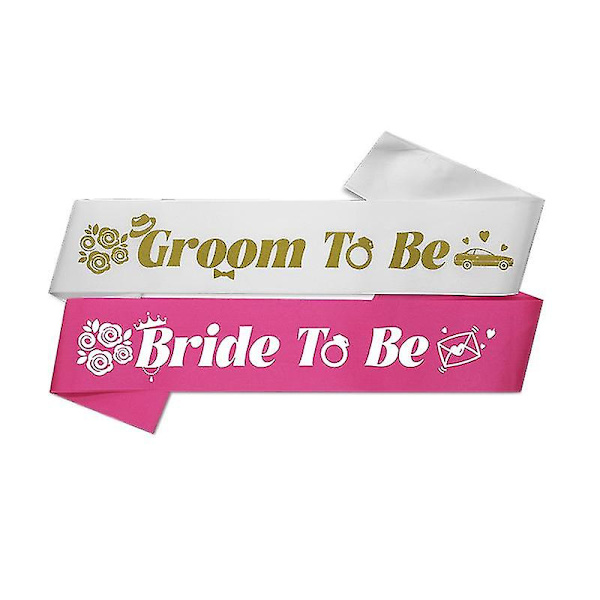 Nytt paket med 2 st Bride To Be Och Brudgum Att Be Sash Bröllopsförlovning