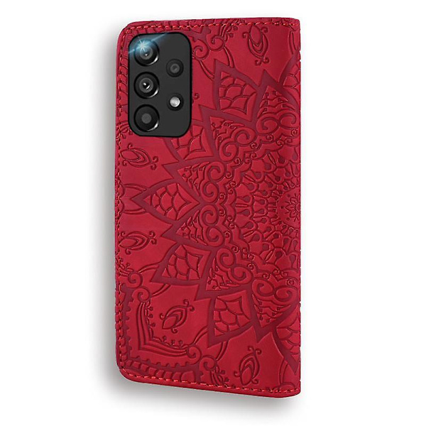 Case för Samsung Galaxy A23 5G/A23 4G/M23 5G/F23/M13 4G Premium PU Läder Flip Cover Mandala Red