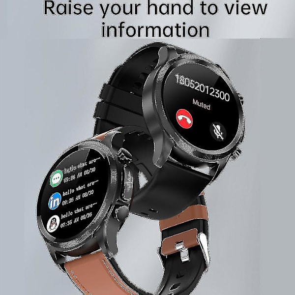 2023 Blodsocker Smart Watch Ecg+ppg Monitoring Blodtryck Kroppstemperatur Smartwatch Herr Ip68 Vattentät Fitness Tracker - Smart Wat Steel strip black