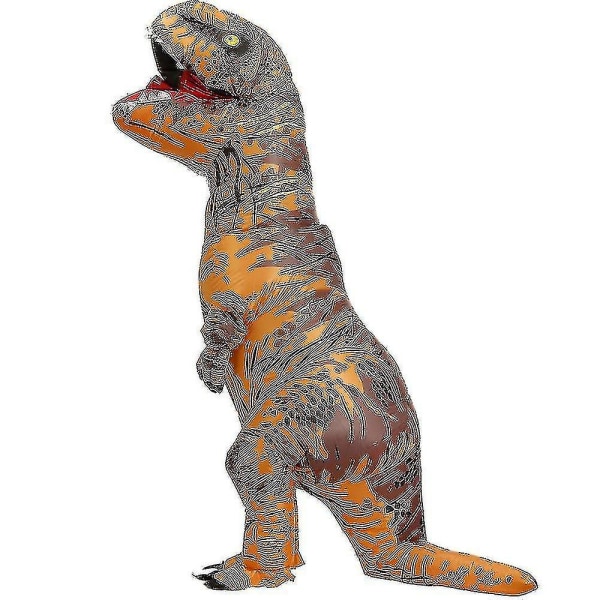 Barn Vuxen Dinosaur Uppblåsbara Kostymer T-rex Anime Tecknad Festklänning Kostymer Halloween Kostym För Man Kvinna O yellow Fit Height 150-195cm