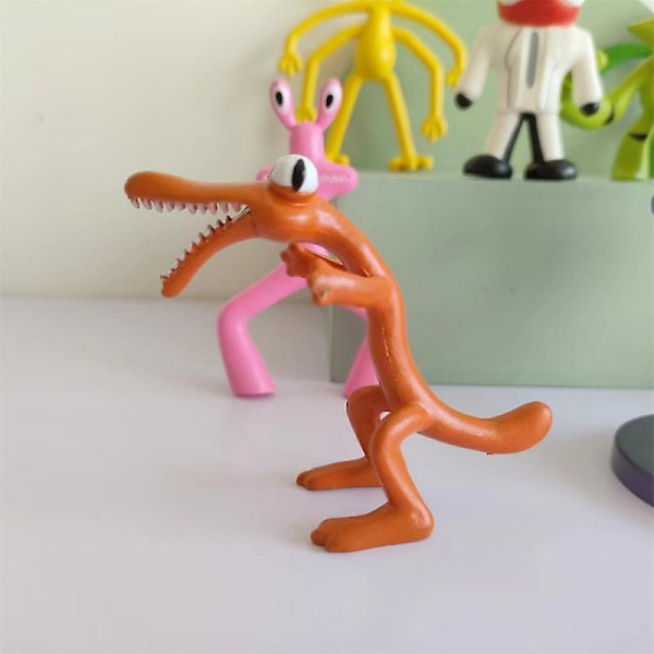 Regnbågsvänner Anime Figur Kawaii docka Tecknad modell Spel Karaktär Rosa Blå Monster Ornament Leksaker Barn Julklappar C 6pcs
