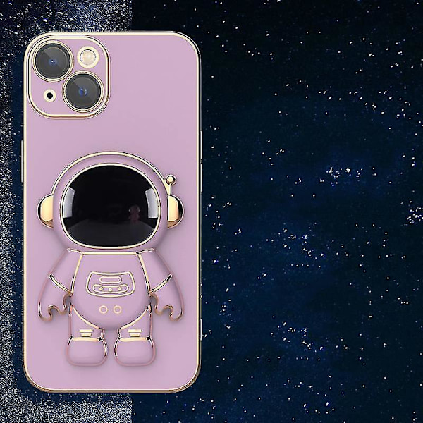 Astronaut Hidden Stand Case Kompatibel Samsung Galaxy S22/s22+/s22ultra Nytt elektropläterat Case Purple S22