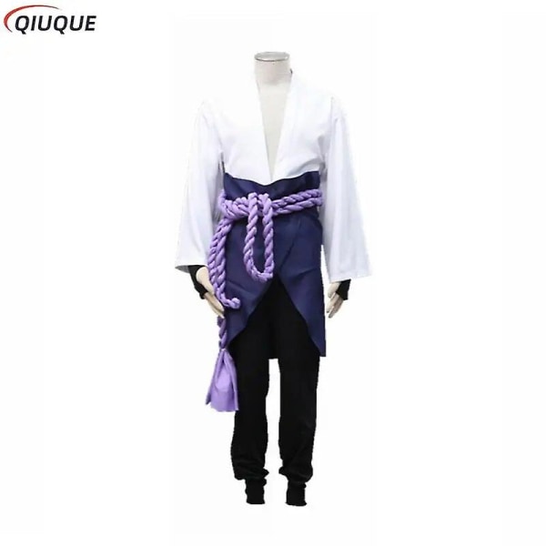 Uchiha Sasuke Cosplay Kostym Peruk Anime Kostym Halloween Comic Kläder Outfit Style 2 S