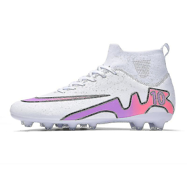 Fotbollsskor för män Skor Pojkar Atletisk Utomhus Inomhus Fast Fotbollsskor Bekväma fotbollsskor 499 White Pink 39