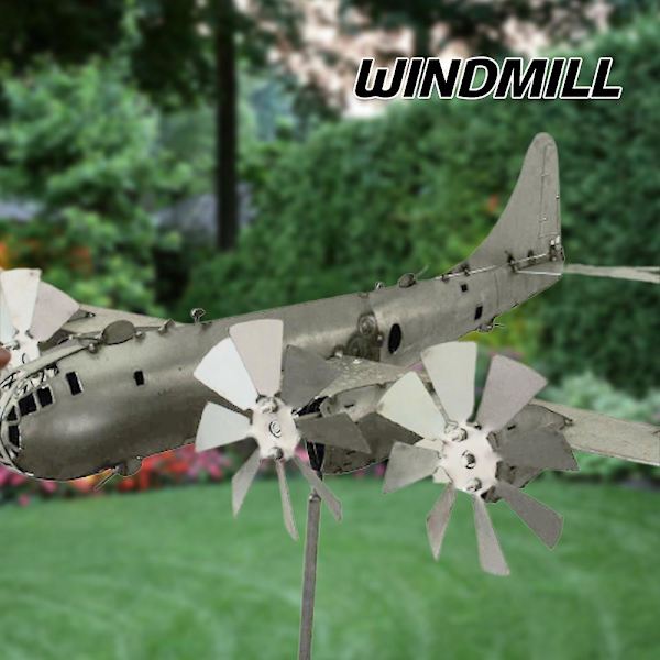 B-29 Super Fortress Aircraft Wind Spinner Metal Windmill Wind Energy For Yard null none