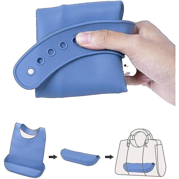 Tvättbar silikon Vuxenhaklapp med ficka Vattentät klädskydd