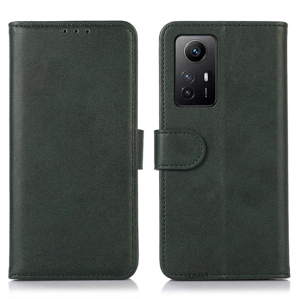 För Xiaomi Redmi Note 12s 4g Pu Läder Plånbok Case Fodral Kohud Texture Magnetisk cover Green