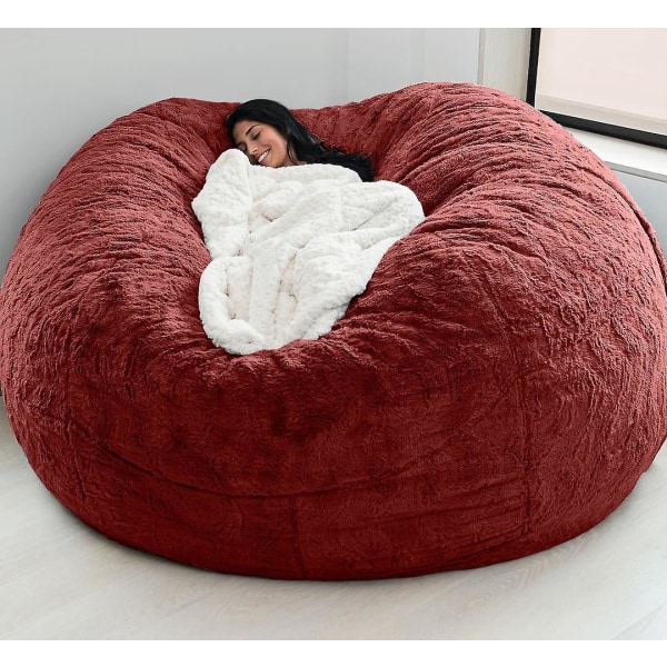 Lazy Sofa Bean Bag konstgjord päls Bean Bag (endast bönor) Claret 150x75cm