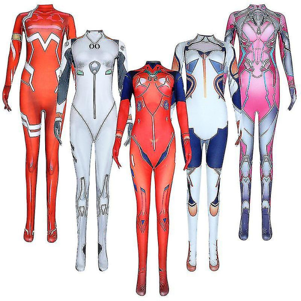 Asuka Langley Soryu Ayanami Rei Zero Two Dva Cosplay Kostym Asuka Test Jumpsuit Zentai Suit Anime Bodysuit Dam D_y XL 170-175 Soryu Asuka Langley