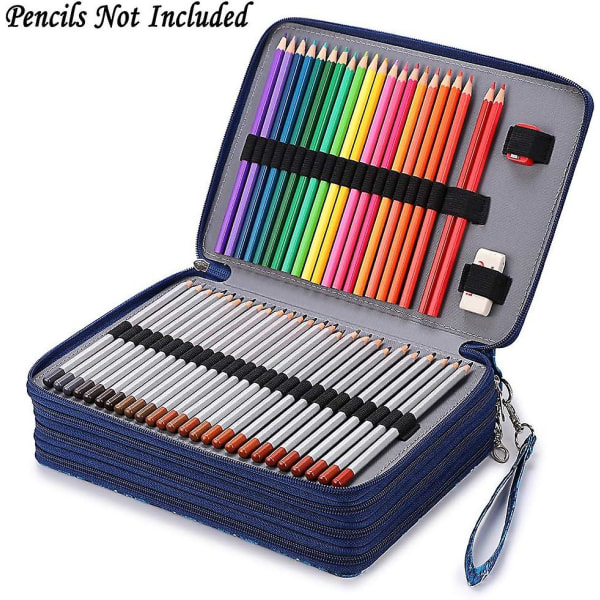 Case förvaringslåda, kan lagra färgpennor, gelpennor, tuschpennor, penslar, hantverkstillbehör Blue Star none