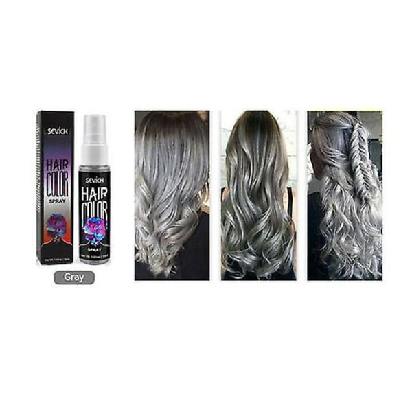 30ml 5-färgad flytande spray tillfällig hårfärg Unisex hårfärgning direktfärg Grey