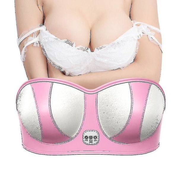 Electric Chest Enlarge Massager Breast Enhancer Booster Heating Breast Stimulator-wtake Pink Rechargeable