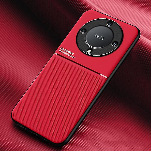 Lines Imprinted Slim Case For Honor Magic 5 Lite 5g /honor X9a 5g Phone case Pu Läder TPU- cover Gratis frakt Red
