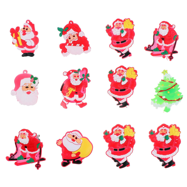 12st Christmas Party Favors Christmas Blinkande brosch Random Color 4X4X1.5CM