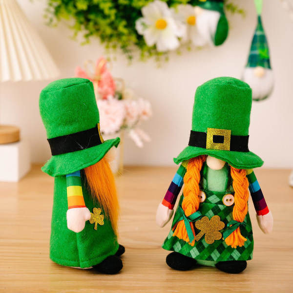 Heminredning St. Patrick's Day-dekorationer Irländsk dag Ansiktslös docka Rudolph Goblin Gnomes Handgjorda presentdekorationer A none
