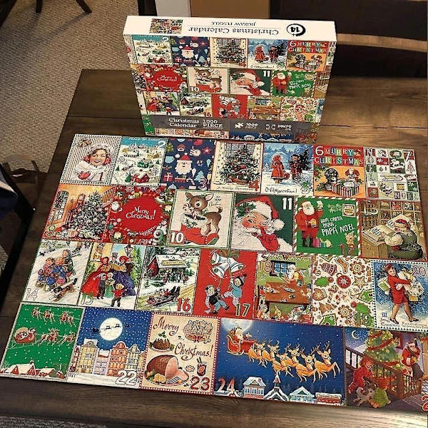 Adventskalender 2023 Christmas Coming Calendar Jigsaw 1000 bitar Red none