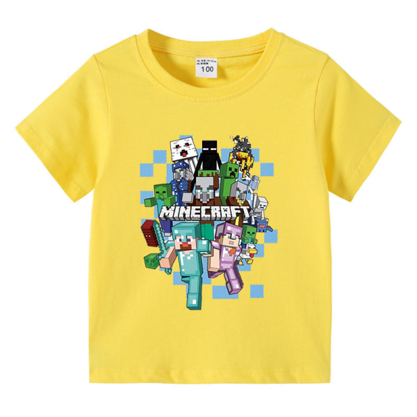 Minecraft Barn Sommar T-shirt gul 100cm