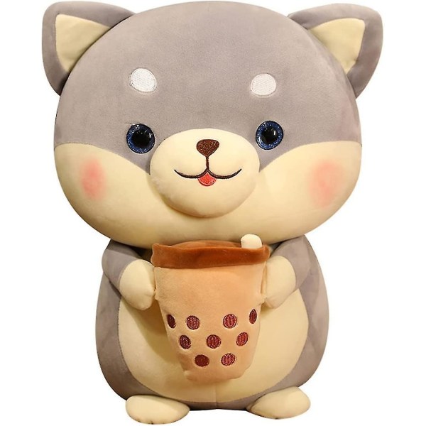 Shiba Inu Plyschkuddeleksaker,söta tecknade Boba Dog Gosedjur Plyschar Med Bubble Tea,kawaii Mjölkte Shiba Inu Doll Leksakspresenter För tjejer