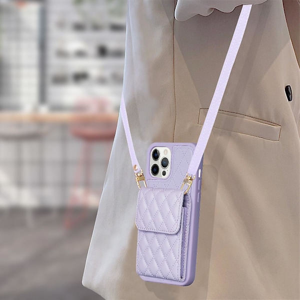 Bf22-stil case för Iphone 12 Pro Max Pu Läderbelagd Tpu Kickstand Cover Purple