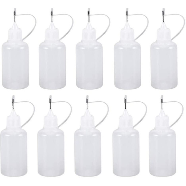 12 st plastflaskor med munstycken, precisionsspetsapplikator klämflaskor 30ML