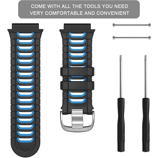 Klockarmband för Forerunner 920xt silikonrem Andas färgglad ersättningsarmband Mjukt sportarmband + verktyg blue green white For Forerunner 920XT