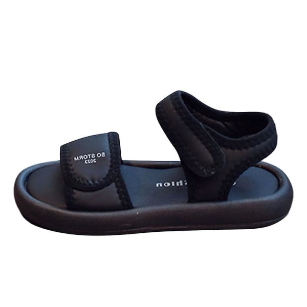 Unisex Outdoor Platta Sandaler Mode Komfort Atletisk Casual Skor Tjock Sula Sommarsko Black EU 31=Tag Size 33