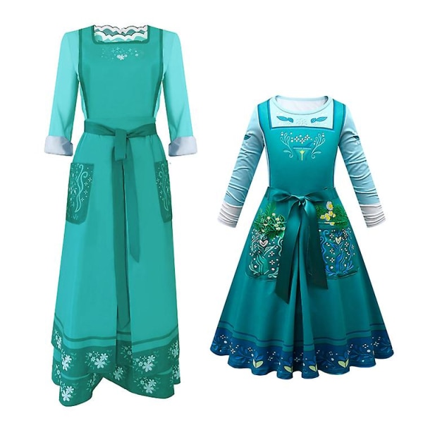 Film Encanto Kvinnor Tjej Julieta Madrigal Cosplay Kostym Outfits Familjefest Halloween Karneval Klänning För Vuxna Barn kids Julieta dress XS
