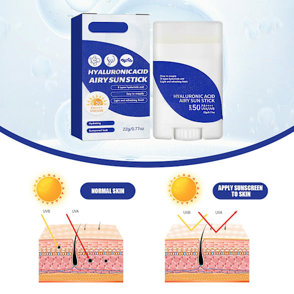 Isntree Hyaluronic Acid Andningsbar Sun Stick Spf50+ Pa++++, 22g 3pcs