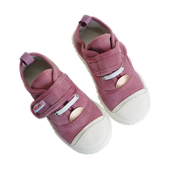 Barn Andningsbara Magiska Tejp Flats Pojkar Utomhus Bekväma Enfärgade Skor Halkfria Pink EU 27