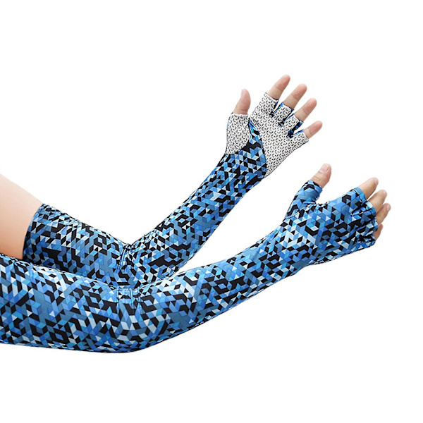Unisex armärmar kylande issilkeärmar för vandring och fiske utomhus Dark blue