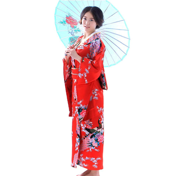Kvinnor lång japansk kimonorock Traditionell klänning Fotografi kostym Black