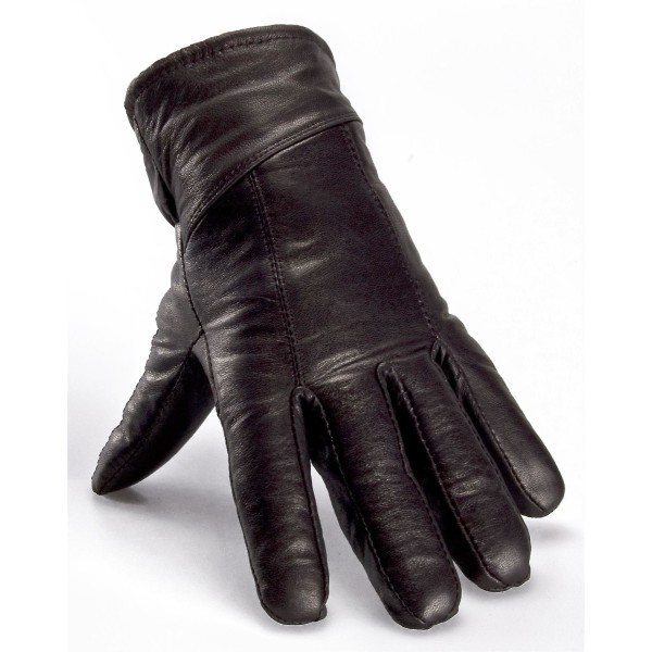 Nordvek Gents äkta läder fårskinnsfodrad handske Black Large - 10