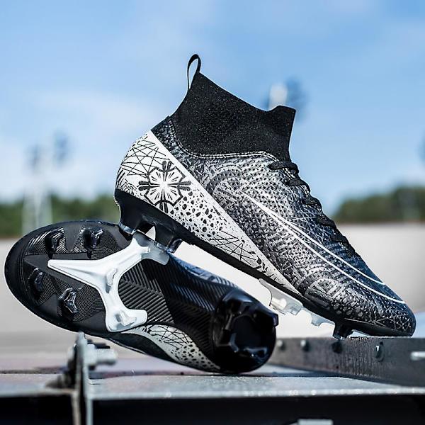 Fotbollsskor för män Halkfria fotbollsskor Klossar Gräs Fotbollssneakers 3A1126A Black 42