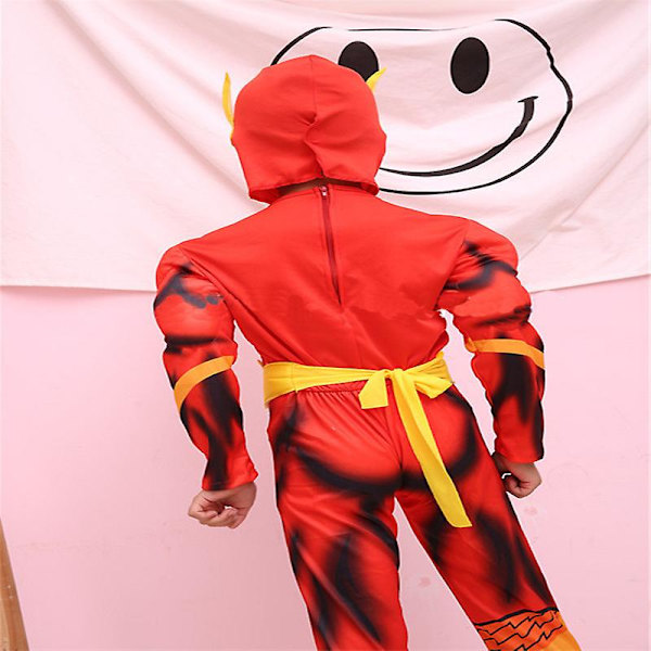 Boy's Deluxe Flash Kostym Fancy Dress Barn Fantasy Serier Film Karneval Fest Halloween Flash Cosplay Kostymer S