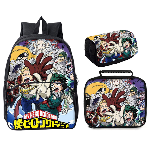 my hero academia ryggsäck tredelad väska stil 1