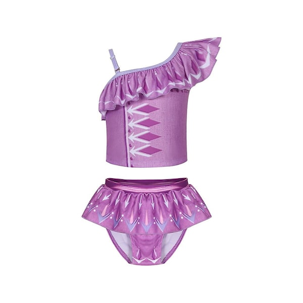 Frozen Elsa Ruffle Badkläder Barn Flickor Bikini Set Baddräkt Strandbaddräkt 6-7 Years