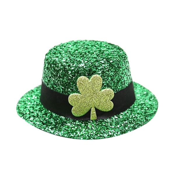 St Patrick Day Hårklämma Glittrande Hat Barrette Saint Patrick Party Huvudbonad