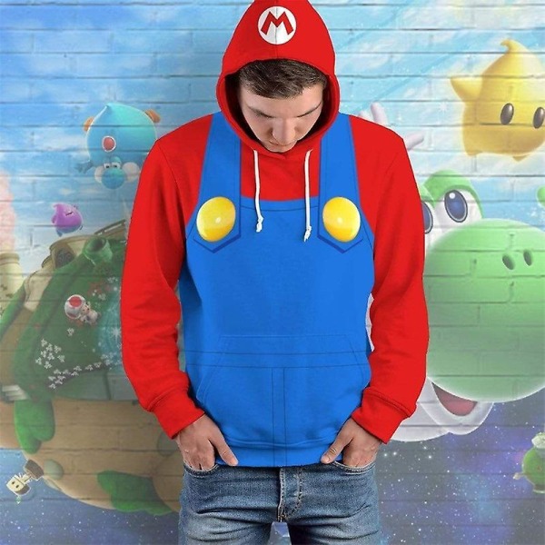 Luigi Costume Vuxen Barn Hoodie Filminspirerad Halloween Cosplay Sweatshirt Q1 Kids-Height 150cm