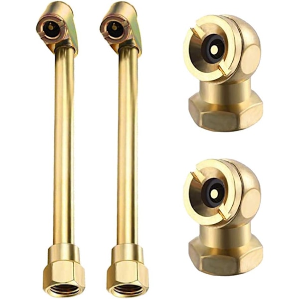 4 st Bärbar set, Aulufft 2-i-1 Heavy Duty 1/4&#39;&#39;FNPT Dual Head däckchuck och 1/4 tums sluten kulluftchuck