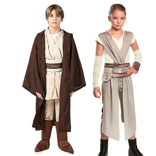 Rey Cosplay Kostym Jedi Warrior Obi Wan Kenobi Halloween Carnival Rollspel