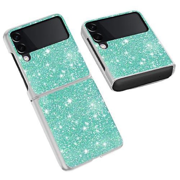 Söt Glitter Bling Stötsäkert case som är kompatibelt med Samsung Galaxy Z Flip 3 Green