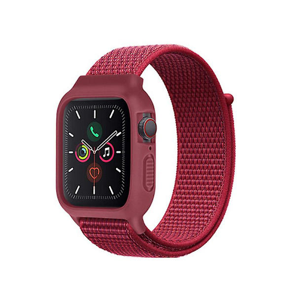 Nylon för Aapple Watch Armband Apple Iwatch Integrated Strap 4567se Apple Strap#tyx005 Red 38or40or41MM