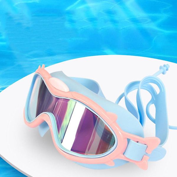Barn Simglasögon Barn Wide Vision Anti-dimma Anti-uv Snorkling Dykmask Öronproppar Utomhus Vattensport Simglasögon Blue