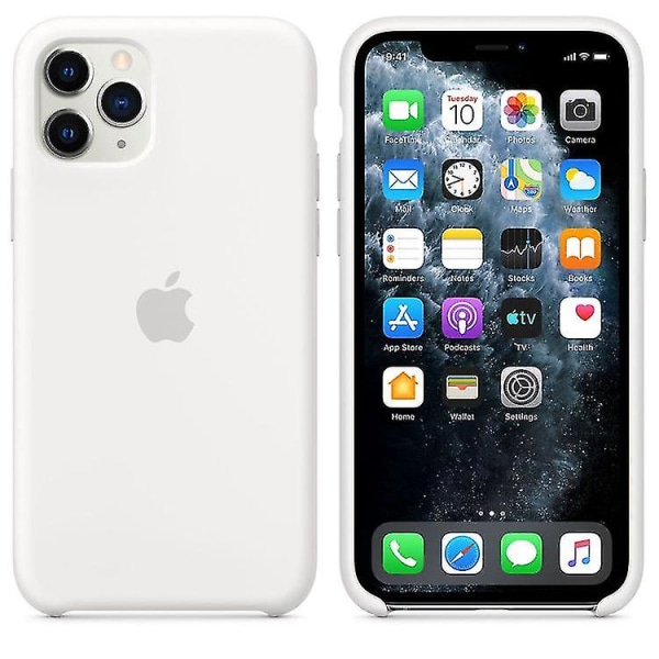 Apple Silicone Microfiber Cover Case Till Iphone 11 Pro - Furugrön WHITE